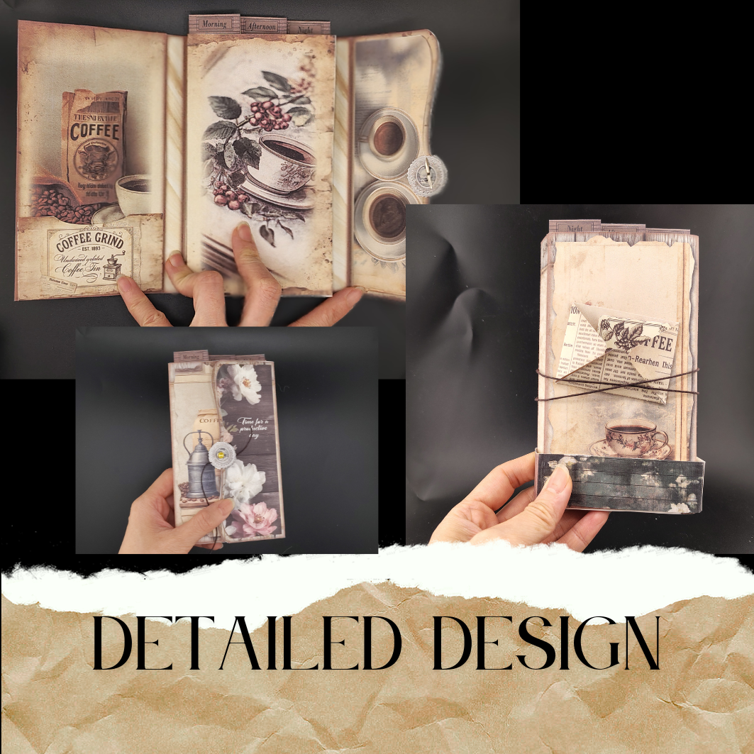 Junk folio coffee sachet holder booklet (Digital File & Cricut Compatible )