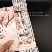 Bridal home book nook paper craft with wedding celebration scene, displayed inside a bookshelf