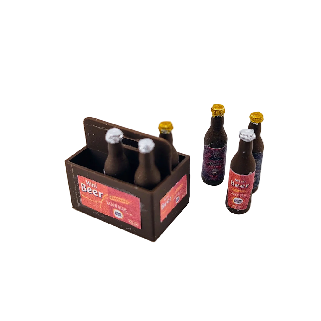 1:12 Scale Beer Bottles 3D Print File – Miniature Dollhouse Container (Instant Download)
