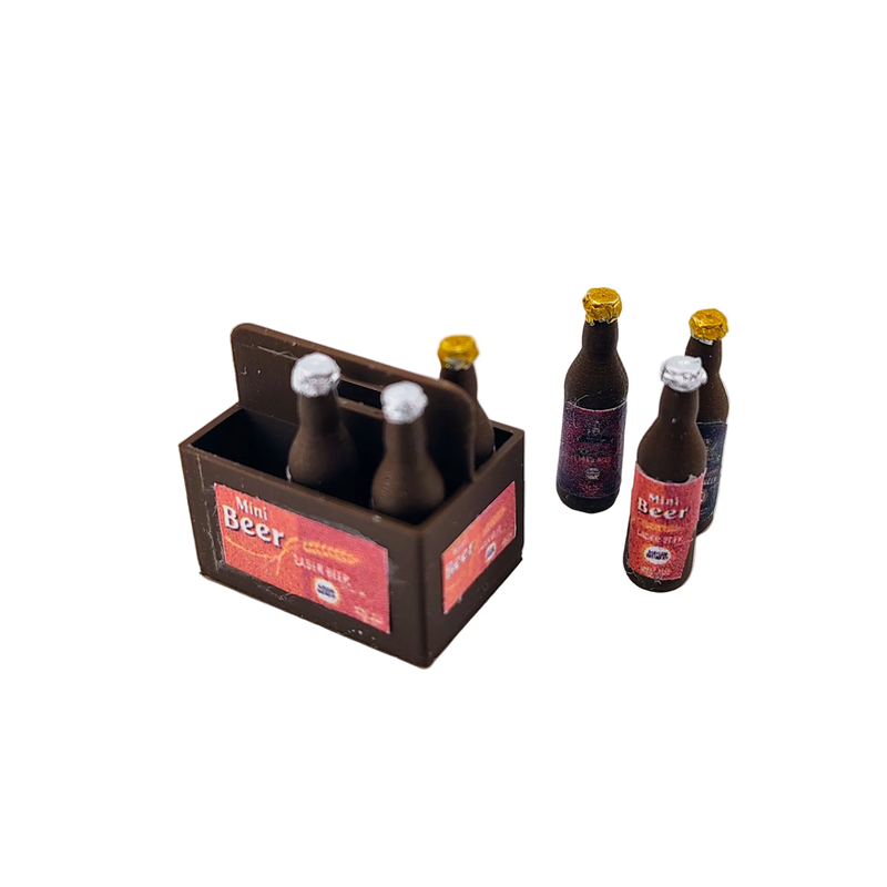 1:12 Scale Beer Bottles 3D Print File – Miniature Dollhouse Container (Instant Download)