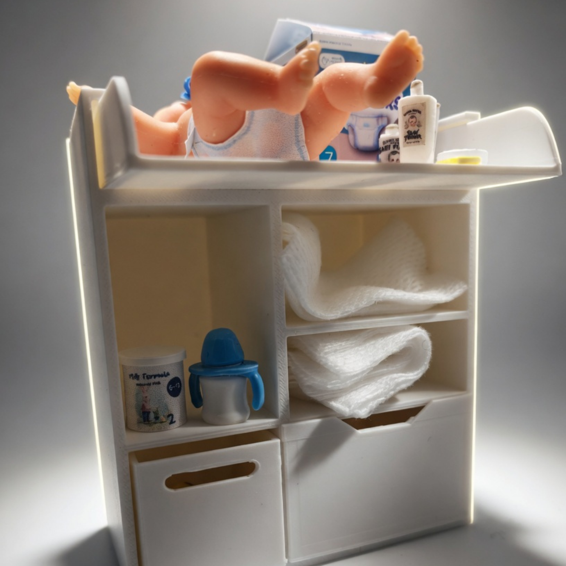 1:12 Scale Baby Changing Table | 3D Print STL File
