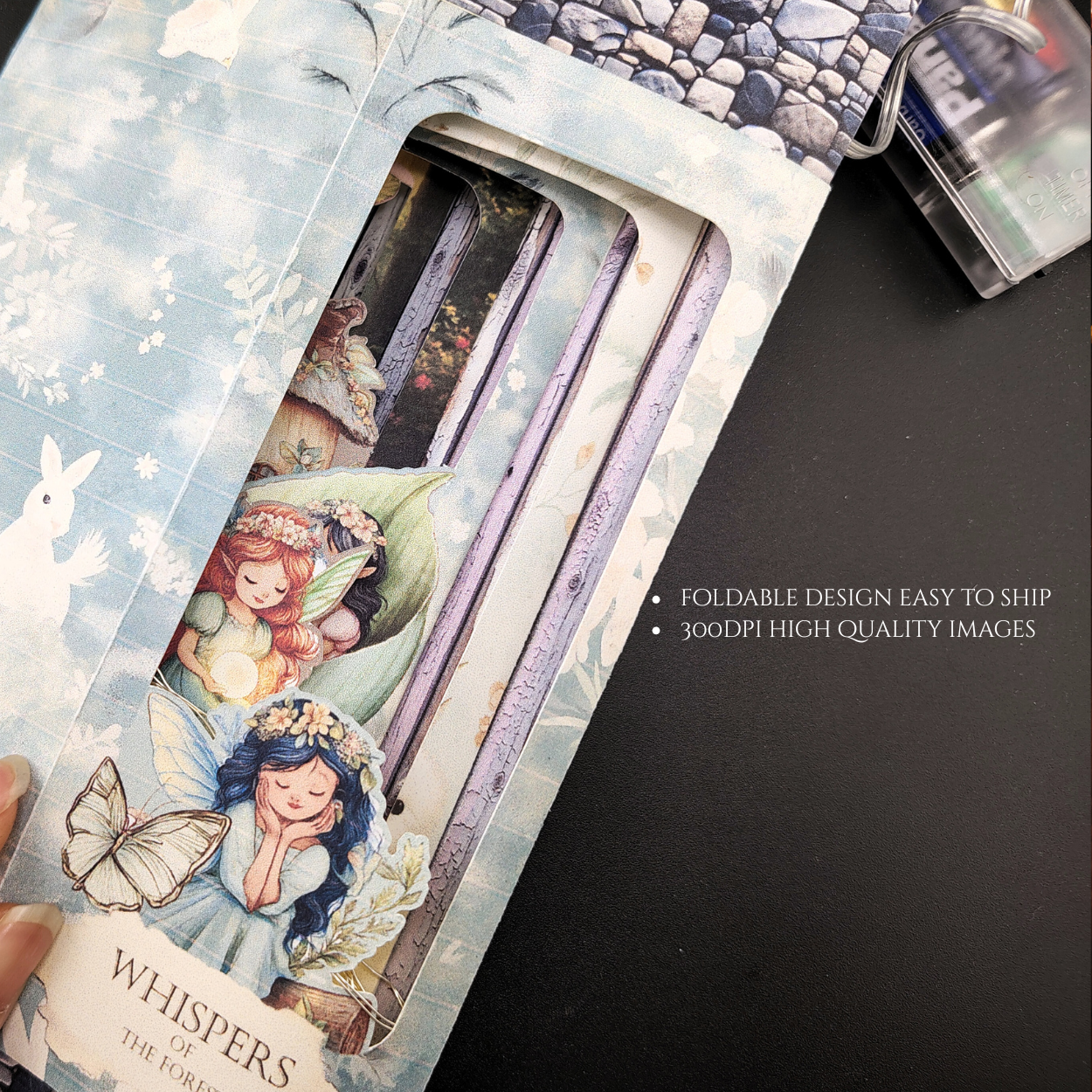 Forest Fairy Book Nook — DIY Paper Diorama Template for Bookshelf Decor (Printable Digital Download)