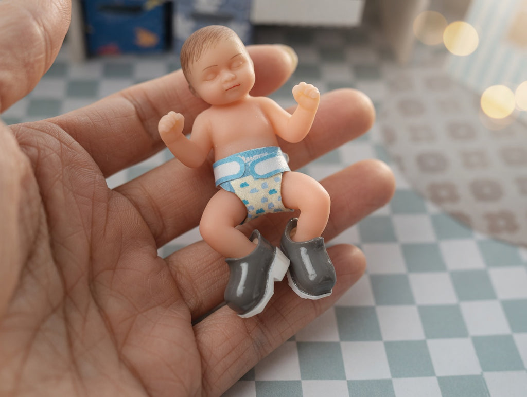 1:12 Scale Baby Shoes (Only shoes, not included Baby) | Dollhouse Nursery Essentials (Physical Product)