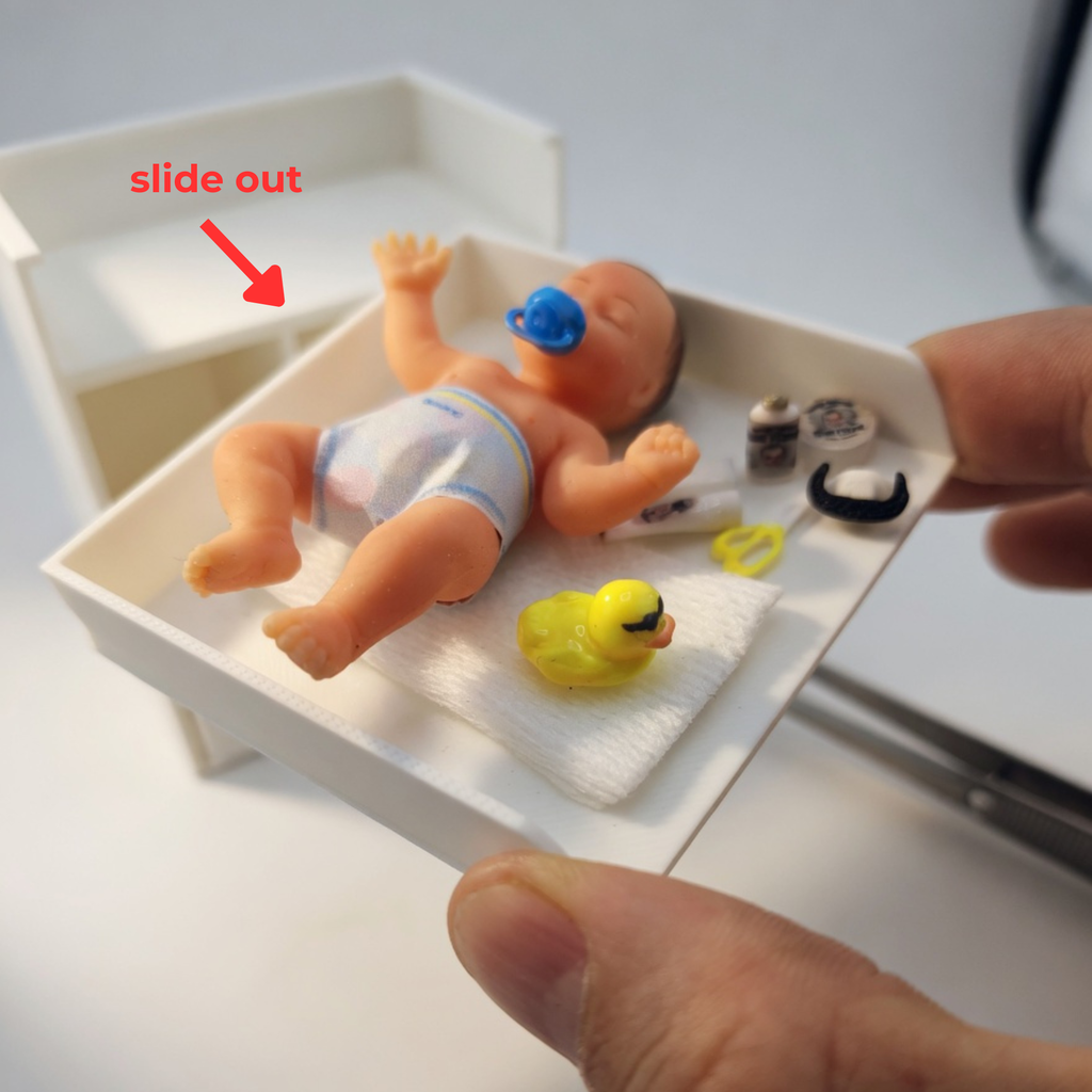 1:12 Scale Baby Changing Table | 3D Print STL File