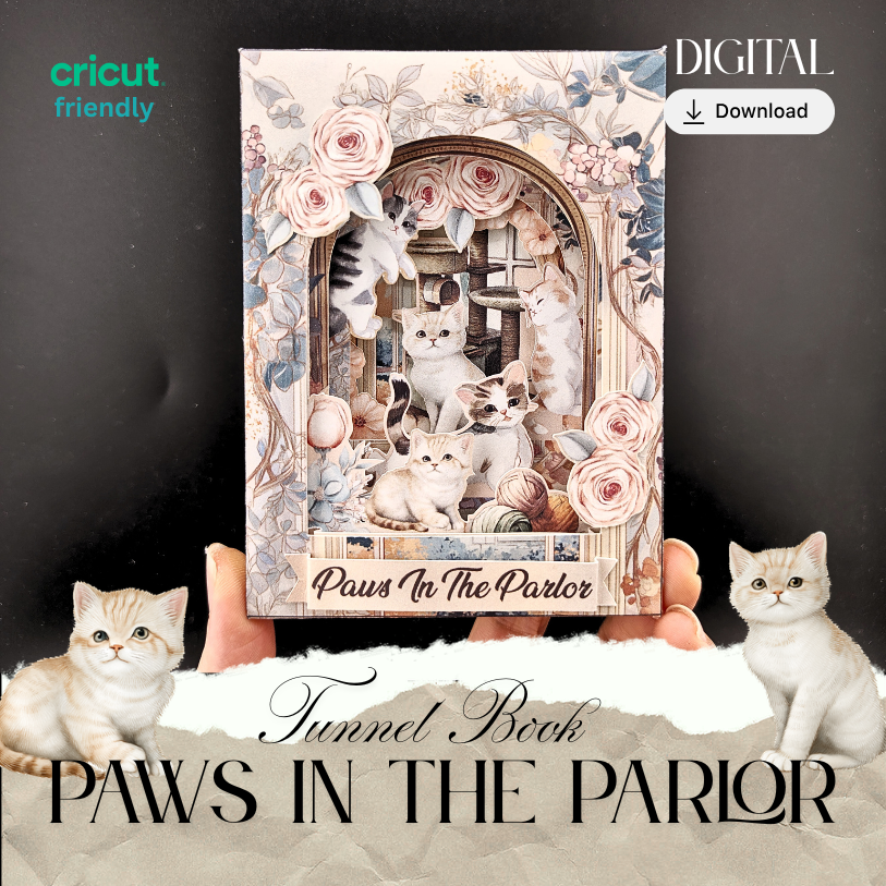 Perfect for cat lovers and crafters alike, this multi-layered paper project tells a silent, beautiful story of kittens at play in a vintage parlor. Whether you’re looking for a unique children’s book alternative or a meditative DIY project, this 3D "story in a box" brings charm to any shelf.