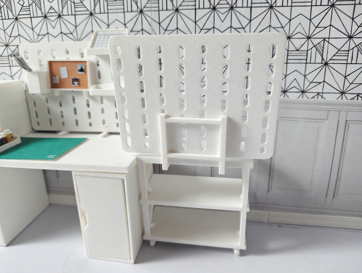 1:12 Scale Dollhouse Craft Room Pegboard System, Miniature Decor