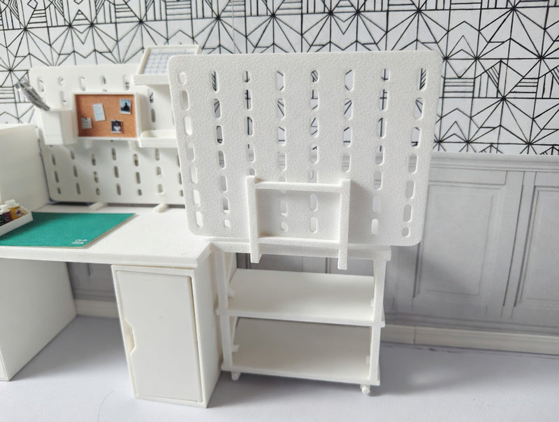 1:12 Scale Dollhouse Craft Room Pegboard System, Miniature Decor