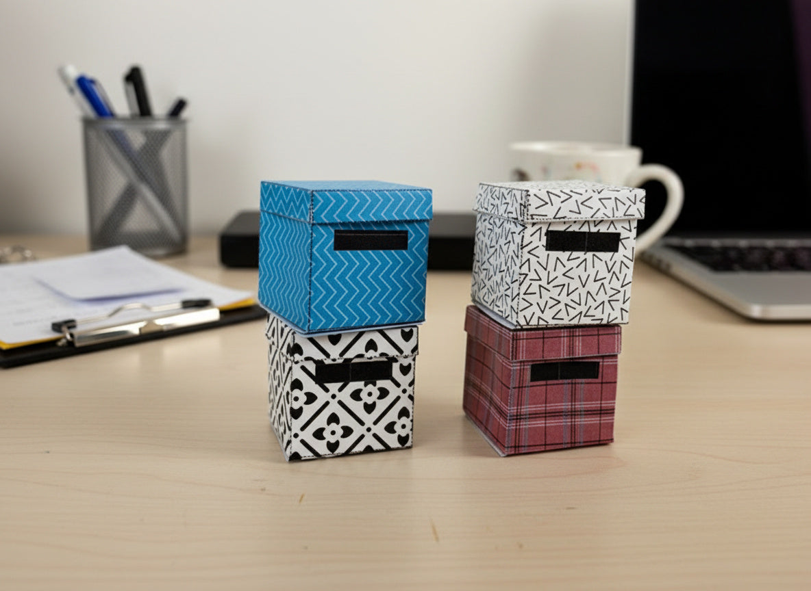 1:12 Square organization boxes 4 items in different color, easy fold