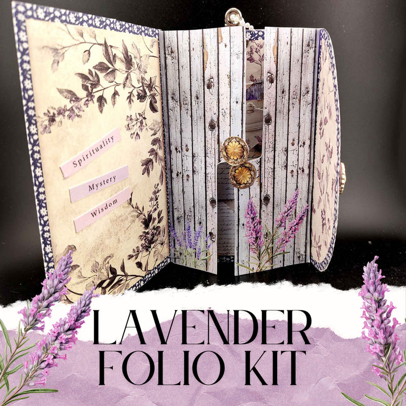 Lavender Junk Journal Folio Kit: Purple Envelopes, Pockets (PDF & PNG Files)