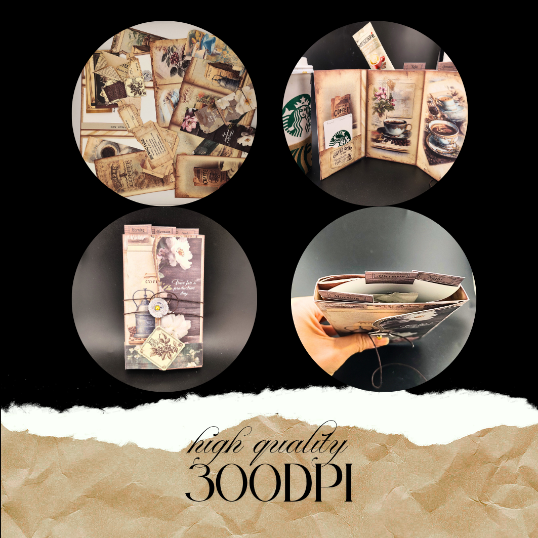 Junk folio coffee sachet holder booklet (Digital File & Cricut Compatible )