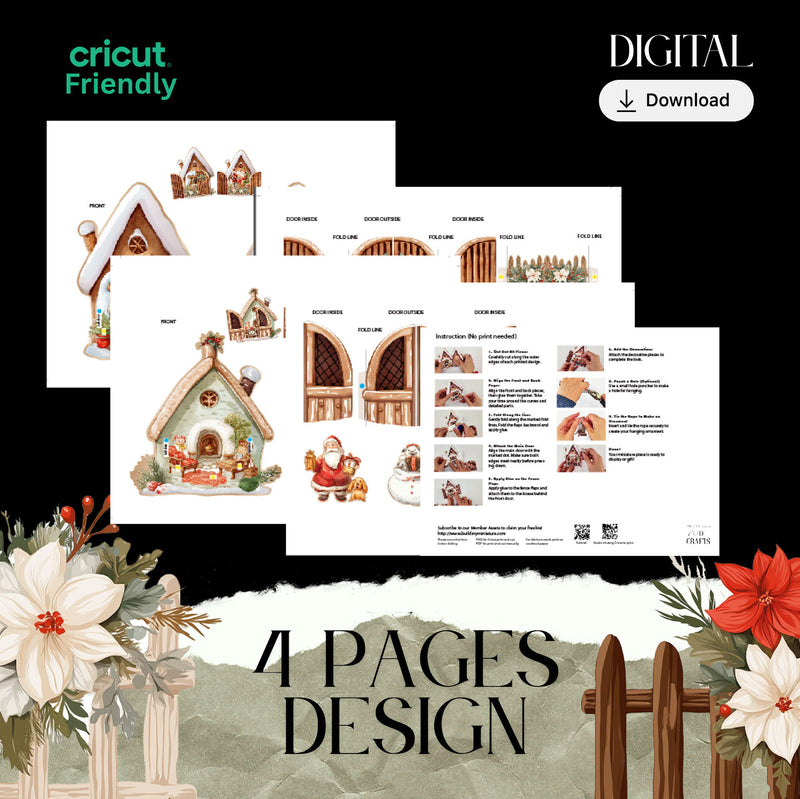 Santa Stay-at-Home Paper Ornament Kit — DIY Christmas Pocket & Ephemera Craft with Card Designs + Video Tutorial (Digital Download)