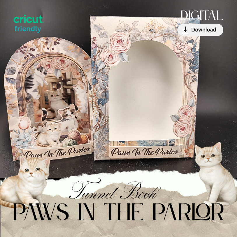 Perfect for cat lovers and crafters alike, this multi-layered paper project tells a silent, beautiful story of kittens at play in a vintage parlor. Whether you’re looking for a unique children’s book alternative or a meditative DIY project, this 3D "story in a box" brings charm to any shelf.