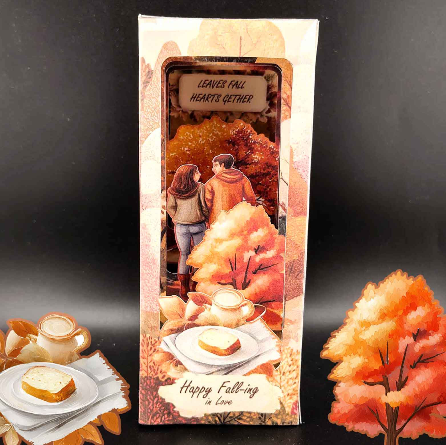 Fall Season Book Nook Seasonal Thanks giving Festival & Gift Paper Craft (Cricut-Compatible)