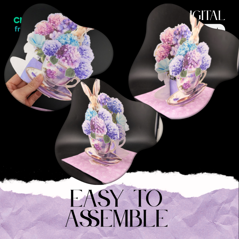 Celebrate the beauty of Spring with this stunning 3D Hydrangea Pop-Up Card