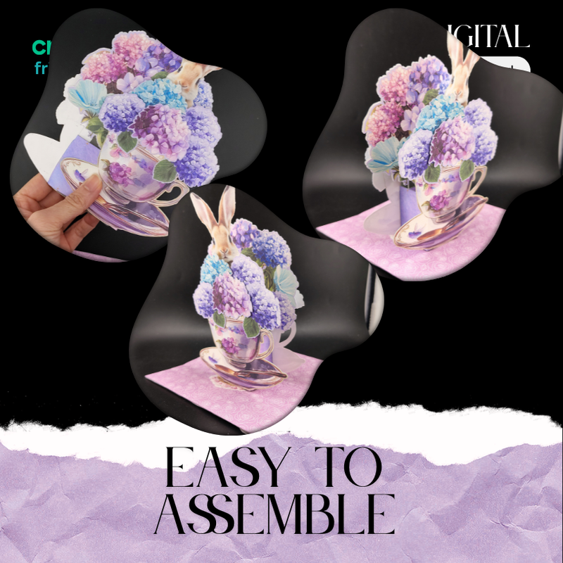 Celebrate the beauty of Spring with this stunning 3D Hydrangea Pop-Up Card (easter holiday)