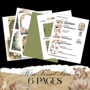 Printable Forest Gala Tunnel Book PDF, DIY 3D Papercraft Template, Woodland Animal Party Keepsake, Hand Cutting Paper Project, Digital Download