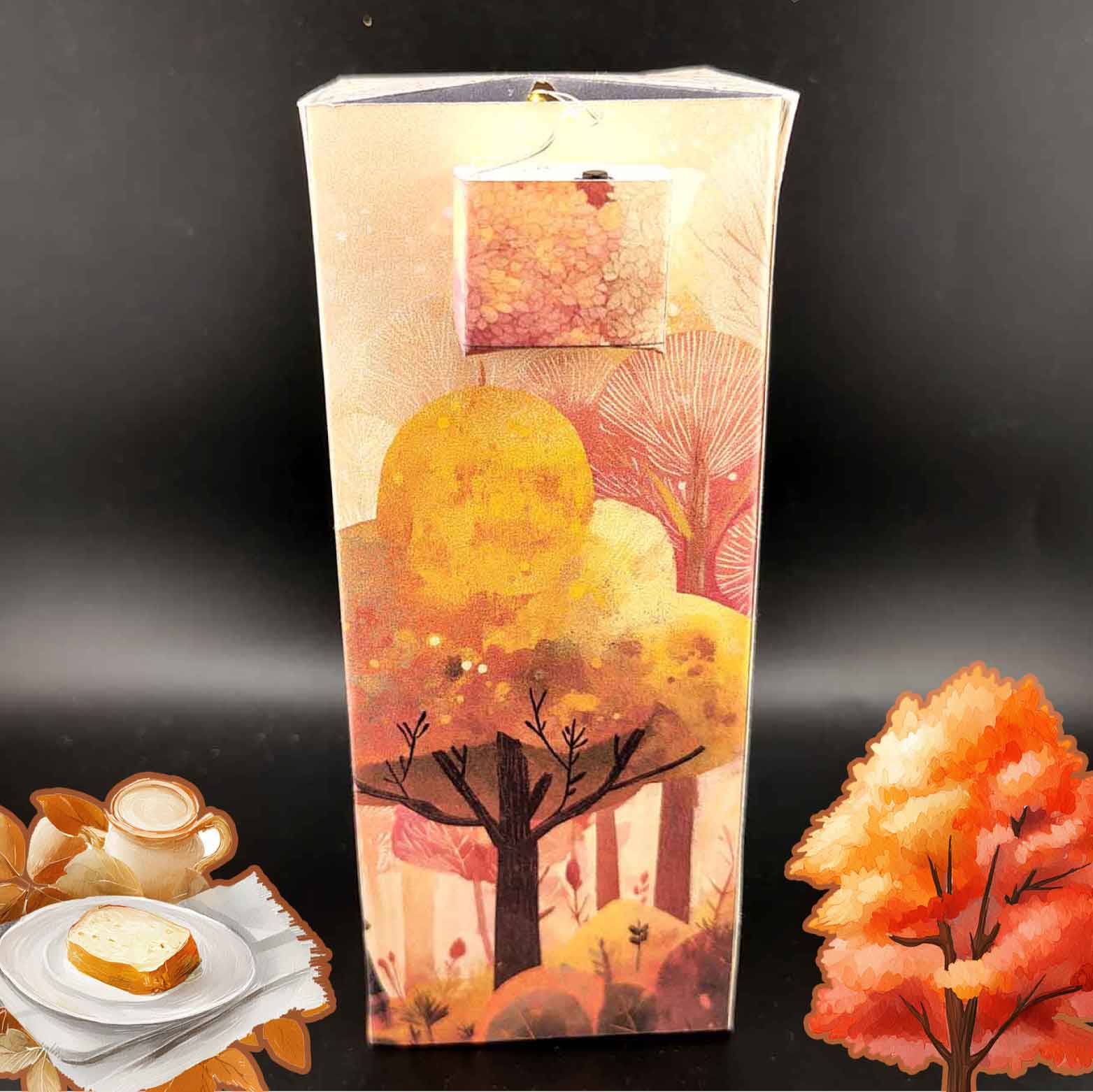 Fall Season Book Nook Seasonal Thanks giving Festival & Gift Paper Craft (Cricut-Compatible)
