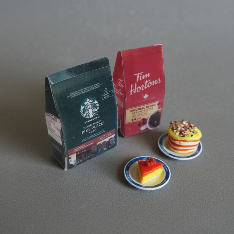 11 items, 1 :6 Hot tea, coffee with sugar, printable pantry, individual tea bags, coffee bags and sugar, printable miniature template
