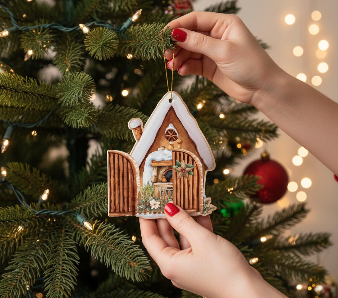 Santa Stay-at-Home Paper Ornament Kit — DIY Christmas Pocket & Ephemera Craft with Card Designs + Video Tutorial (Digital Download)