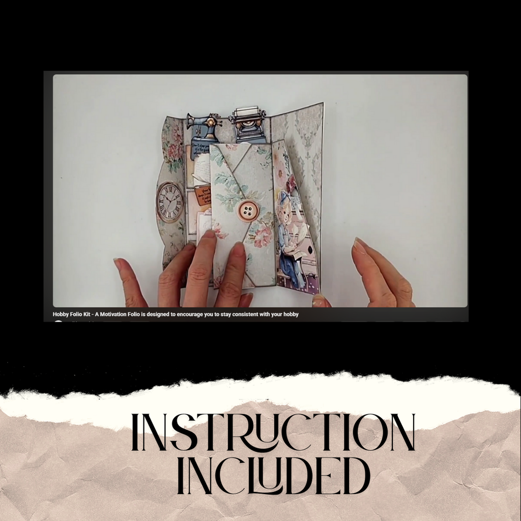 Hobby Motivation Folio Kit — 8-Page Junk Journal with Pockets & Ephemera for Creative Encouragement (Printable Digital Download)