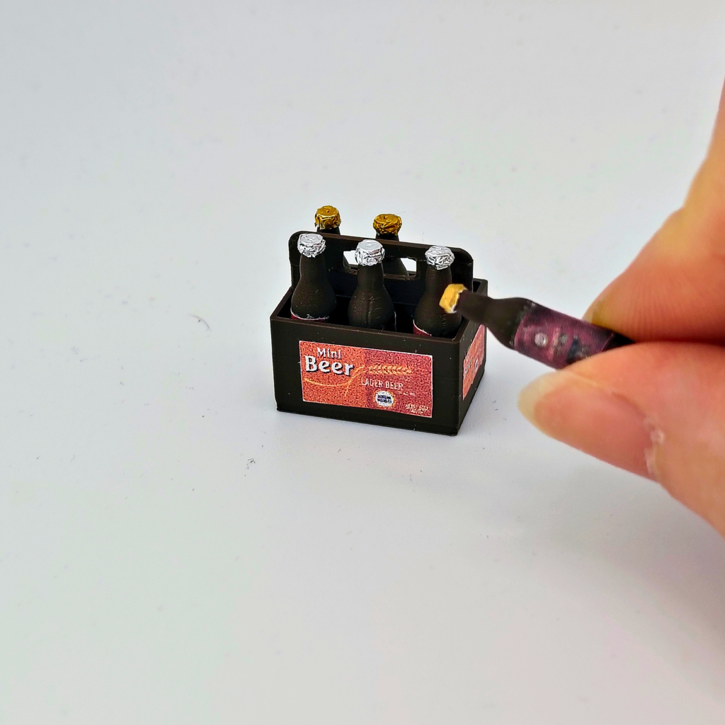1:12 Scale Beer Bottles 3D Print File – Miniature Dollhouse Container (Instant Download)