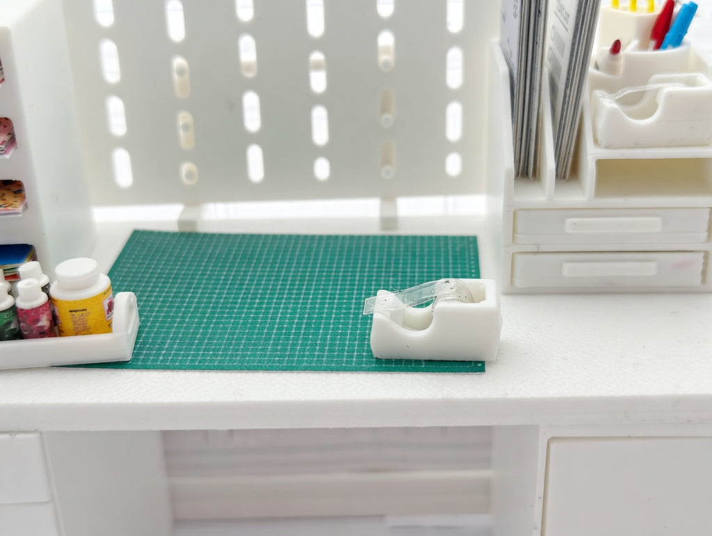 1:12 Scale Miniature White Desktop Organizer, Dollhouse Studio Furniture (Physcial Product)