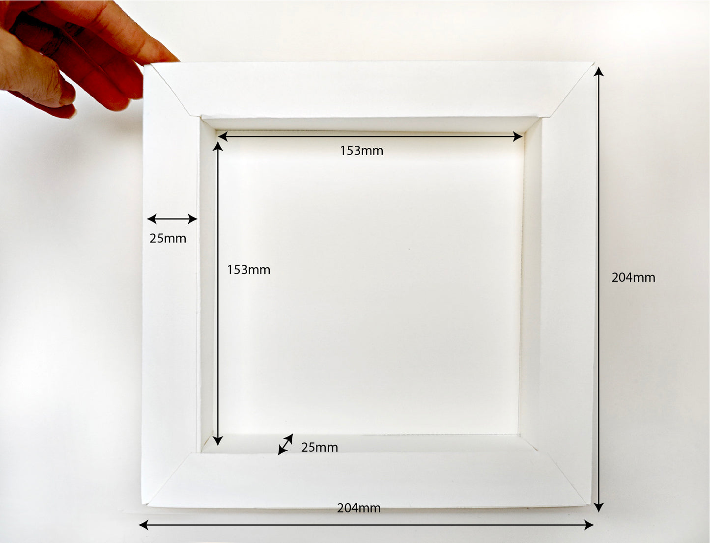 8X8 inches White paper frame template,  shadow box frame  , empty blank paper frame, 3 card stock papers to print