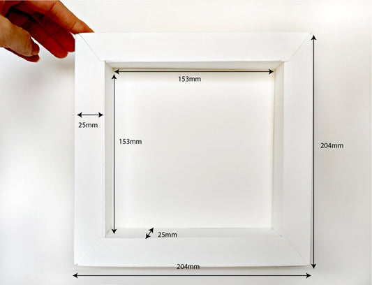 8X8 inches White paper frame template,  shadow box frame  , empty blank paper frame, 3 card stock papers to print