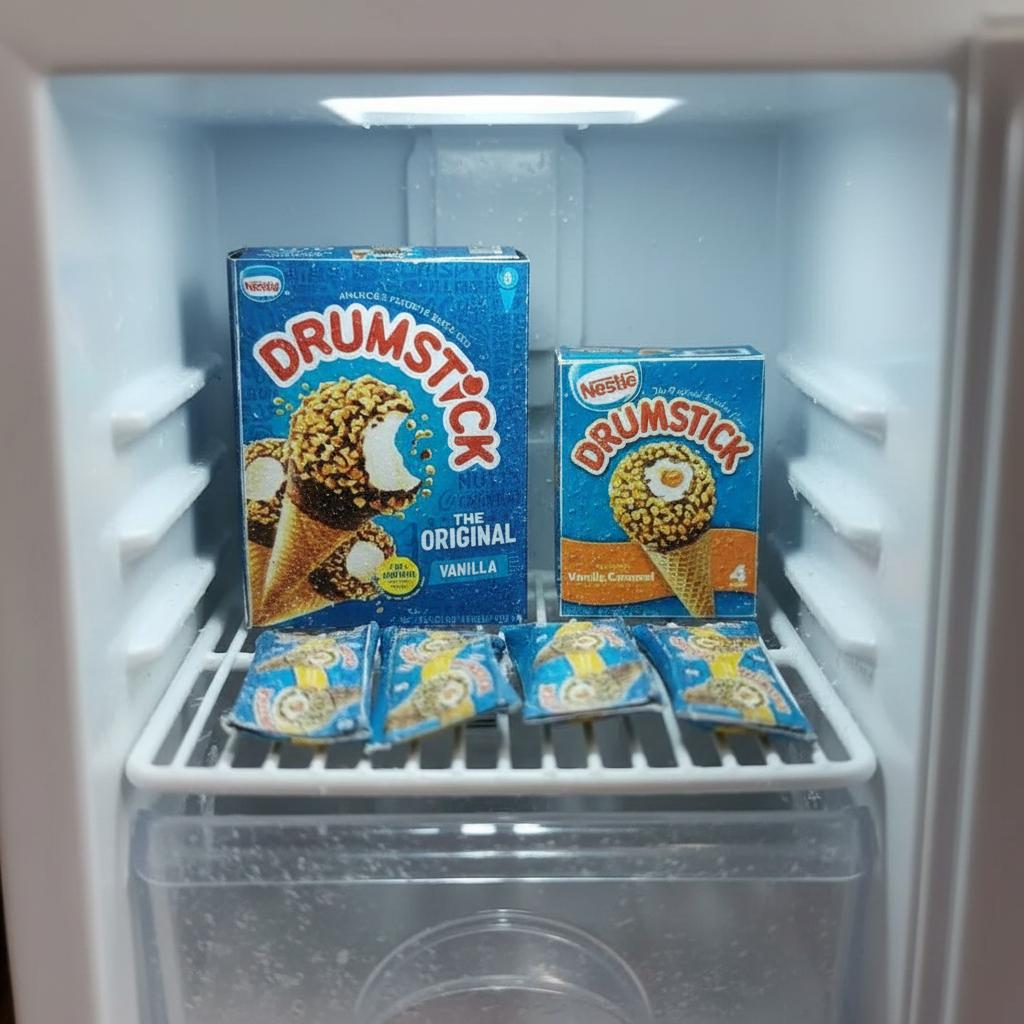 1 6 Scale,  Ice Cream Set for Dollhouses - Printable Mini Snack Items for Supermarket Scenes and Kitchen Play