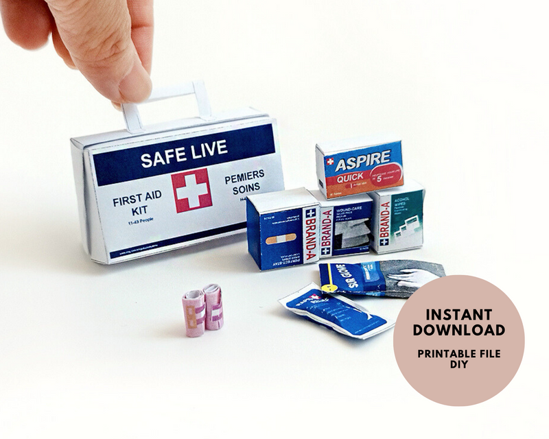 Dollhouse First Aid Kit: Miniature Medical Box, Bandages (PDF Pattern)