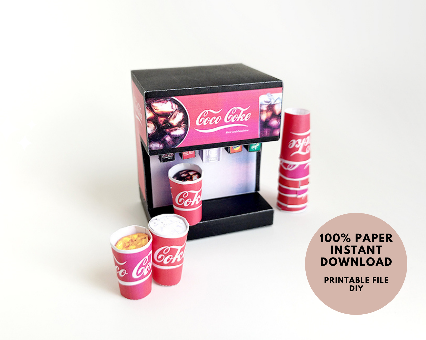1:6 DIY printable Soda machine pop machine | Instant download printable ...