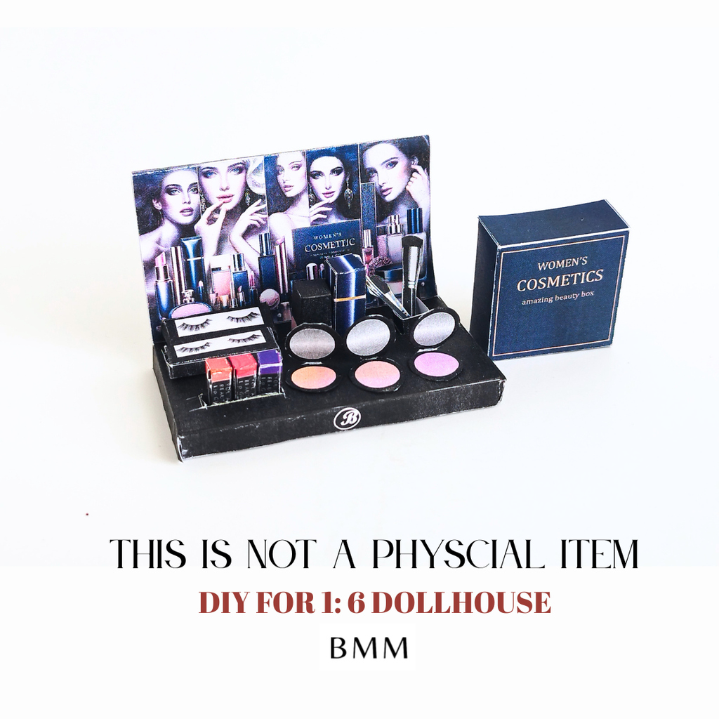 16 items make up and Cosmetic Display - DIY for 1:6 dollhouse