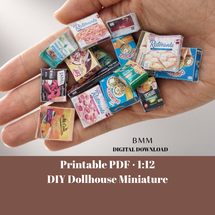 1:12 Mini Supermarket Set (5 Printable Kits)