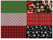 This Christmas Wrapping Paper &amp; Gift Bag Set includes 6 festive wrapping paper designs and 4 coordinating gift bags, perfect for decorating miniature Christmas scenes,