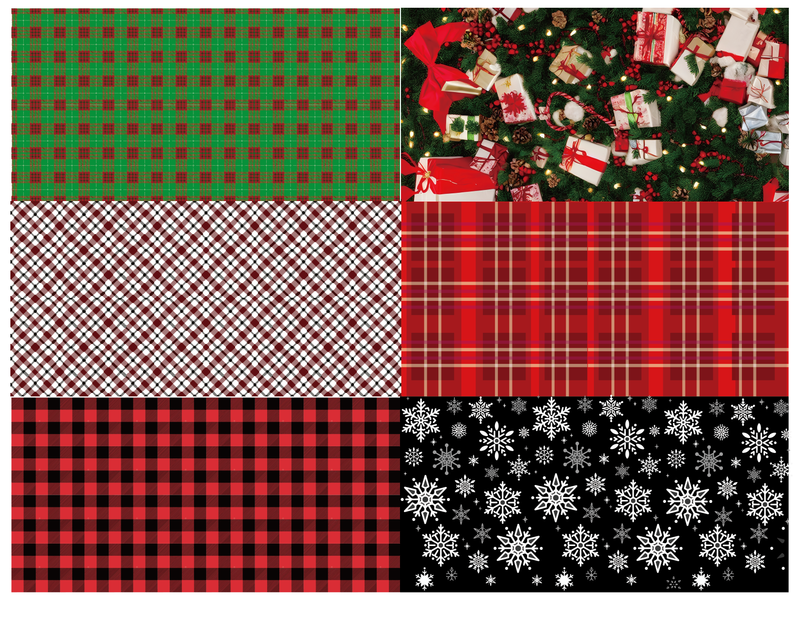 This Christmas Wrapping Paper &amp; Gift Bag Set includes 6 festive wrapping paper designs and 4 coordinating gift bags, perfect for decorating miniature Christmas scenes,