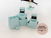 1:6 Sea Blue jewelry boxes and bags, for dollhouse and department store, 6 items, necklace, ring, engage, marry, yearly ornament
