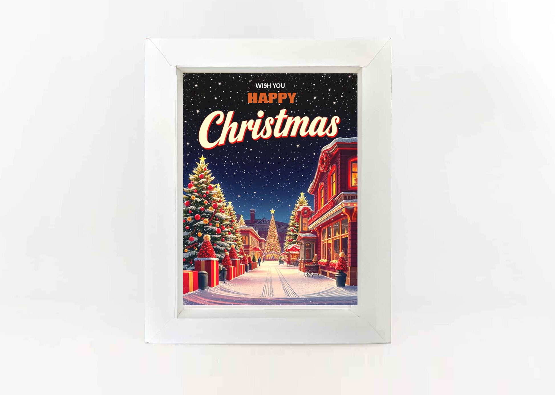 Christmas Background Scene — 7x5" Printable Miniature Backdrop for Shadow Box or Photo Frame Display (Digital Download)