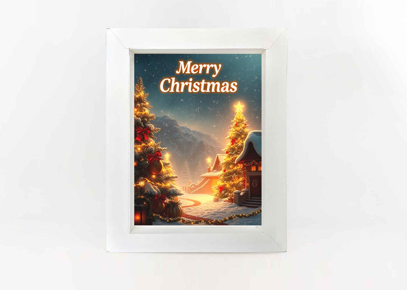 Christmas Background Scene — 7x5" Printable Miniature Backdrop for Shadow Box or Photo Frame Display (Digital Download)