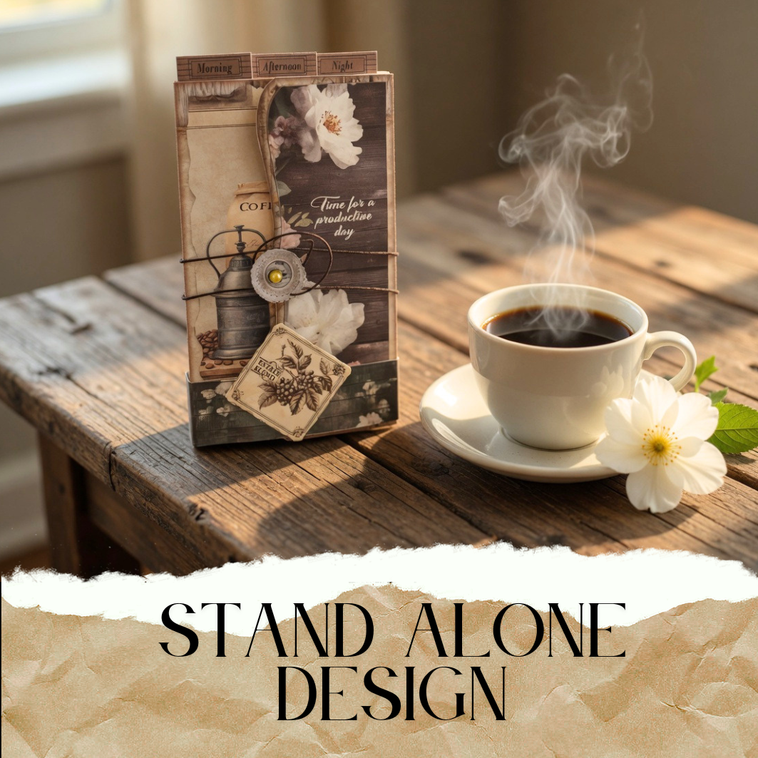 Junk folio coffee sachet holder booklet (Digital File & Cricut Compatible )