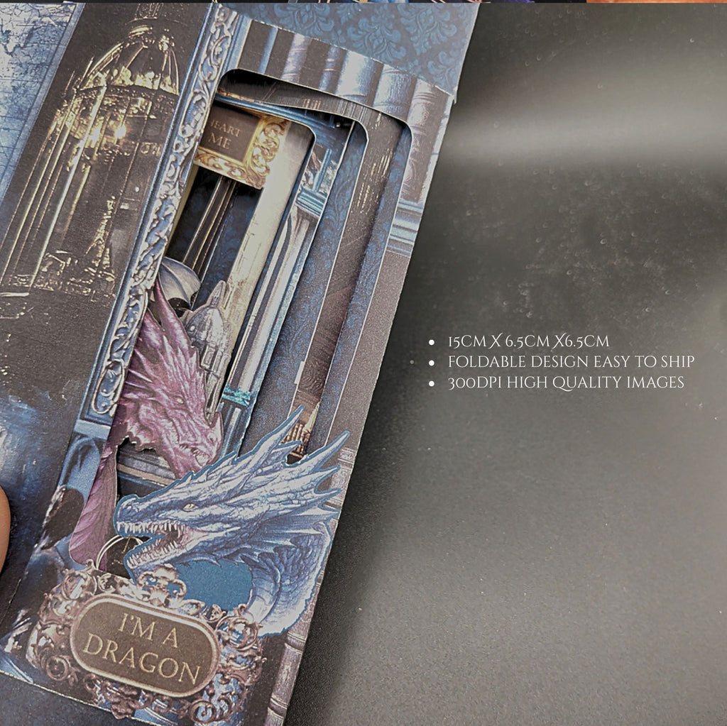 Dragon Book Nook Kit: Paper Diorama Template (PDF & PNG for Cricut)