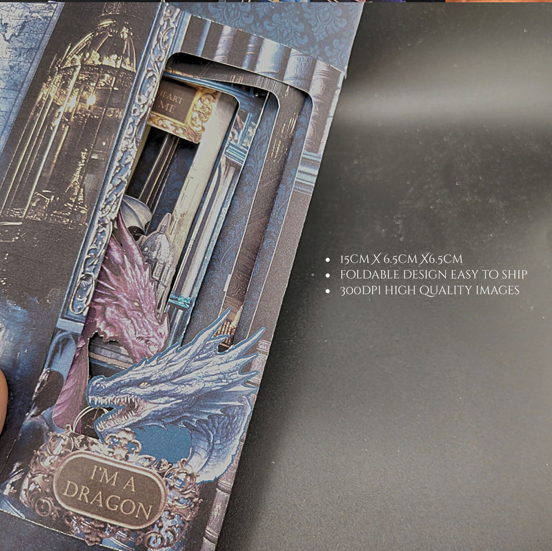 Dragon Book Nook Kit: Paper Diorama Template (PDF & PNG for Cricut)