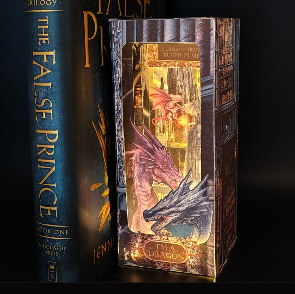 Dragon Book Nook Kit: Paper Diorama Template (PDF & PNG for Cricut)