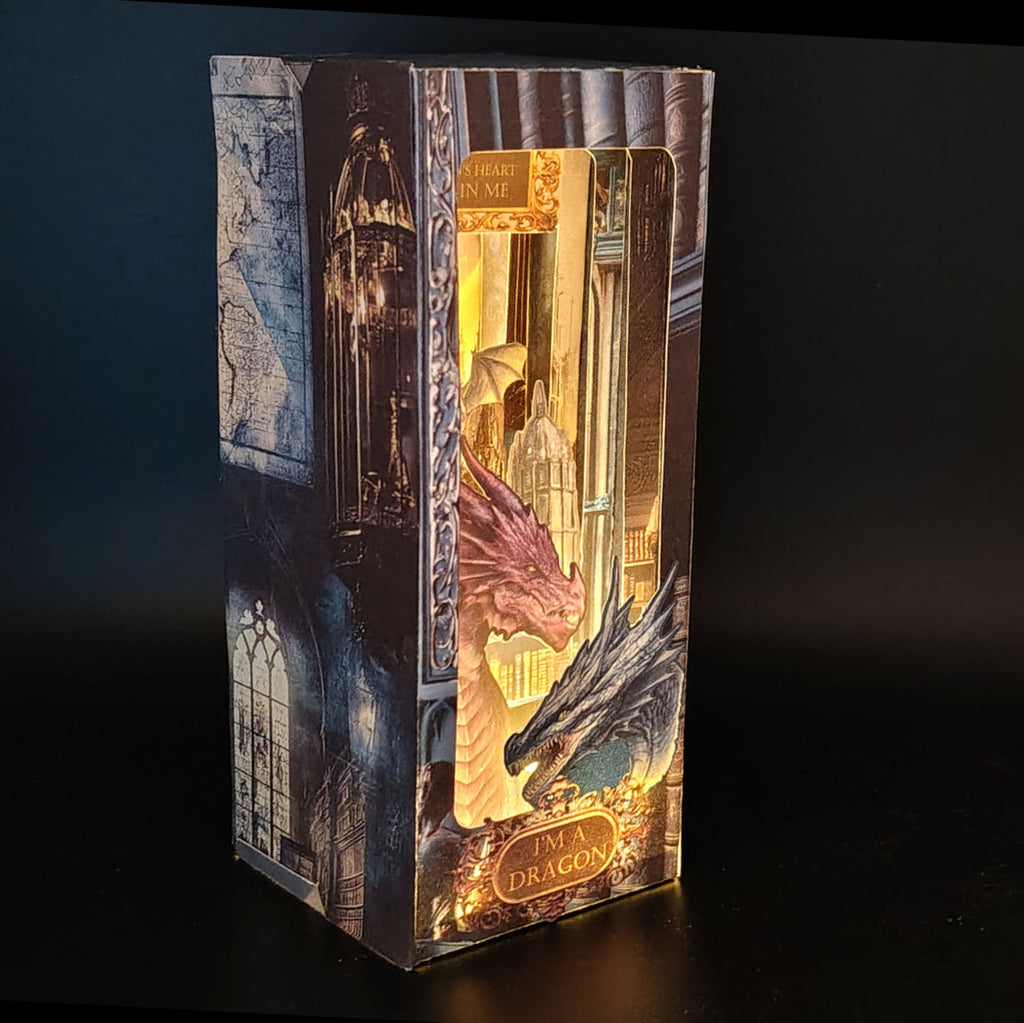 Dragon Book Nook Kit: Paper Diorama Template (PDF & PNG for Cricut)