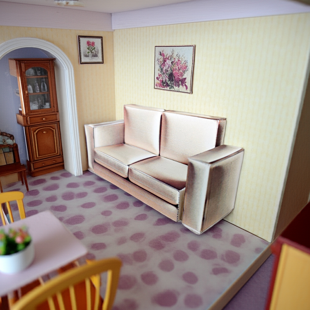 1:12 Dining Living room Sofas & Couches- Affordable Printable Dollhouse furniture,  DIY, miniature template, BMM shoesbox miniature