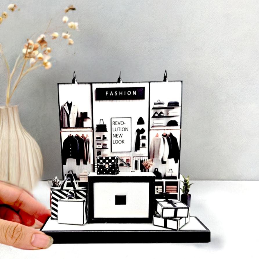 - Fashion Shop 3D stand- DIY miniature scenery Kit