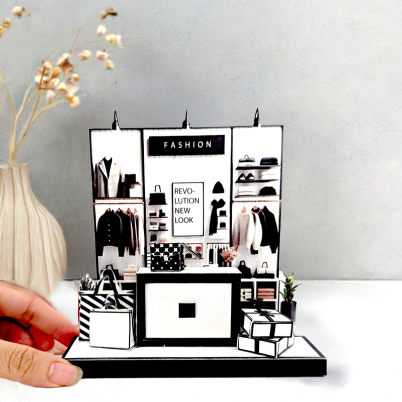  Perfect for marking any occasion, this printable template brings creative 3D design to life in the form of a charming Shoes shop miniature pop-up frame. 
