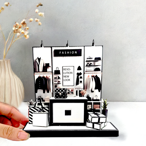  Perfect for marking any occasion, this printable template brings creative 3D design to life in the form of a charming Shoes shop miniature pop-up frame. 