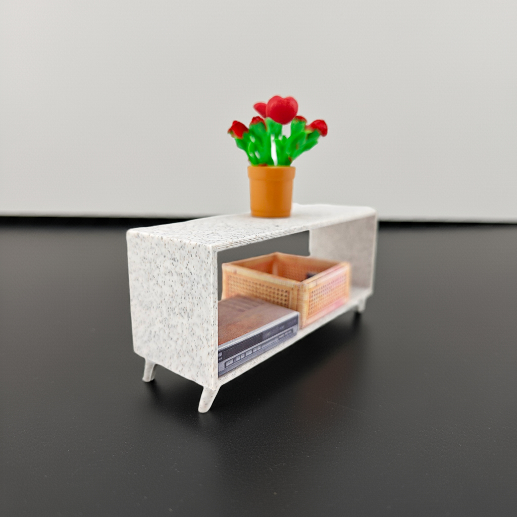 1:12 Simple and modern design TV Stand, dollhouse decoration, applicants, 3D printing STL