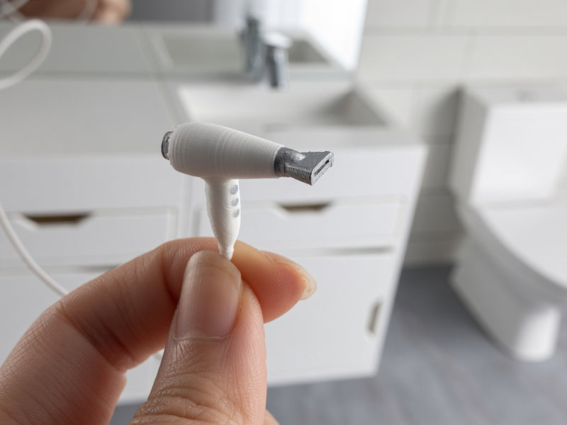 1:12 Modern Hair Dryer Blow Dryer, Tiny Salon Styling Tool, Dollhouse Bathroom Vanity Dressing Table Dressing Room  (Physical Product)