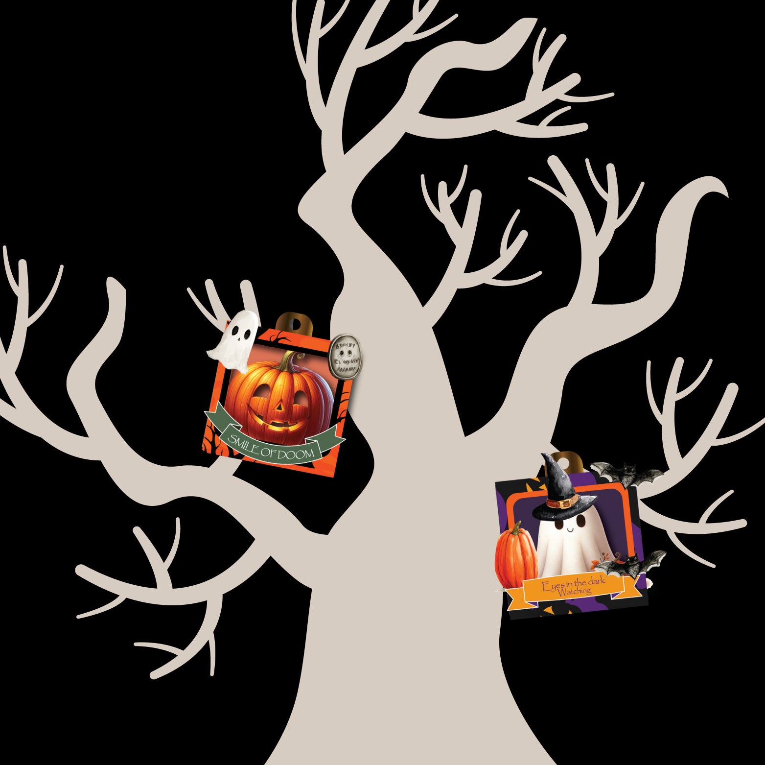 Halloween light-up ornament box DIY craft kit with spooky glowing design